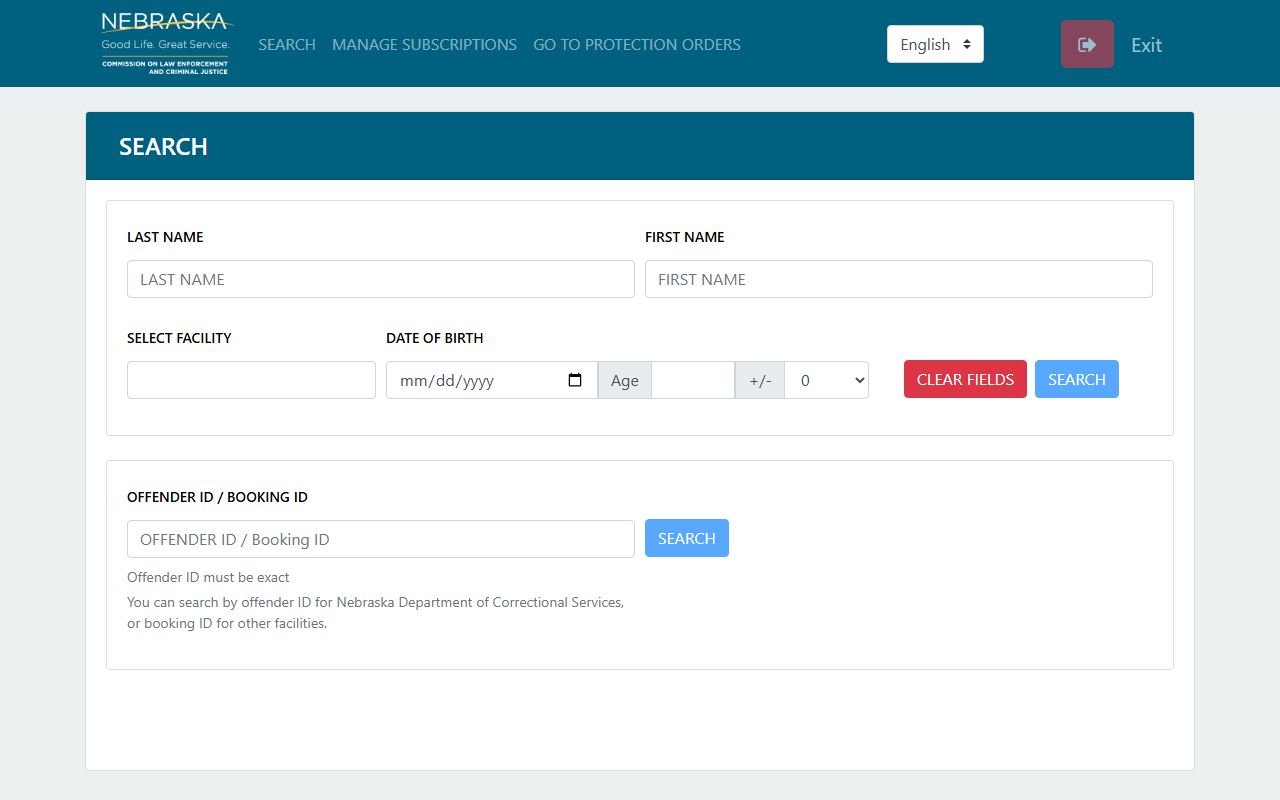 McPherson County booking photo research using Nebraska Victims of Crime Alert Portal offender search